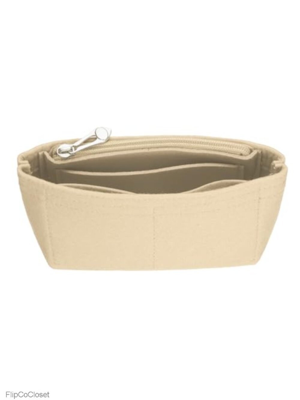 Felt Purse Organizer Insert with Zipper Multi-Pocket Mini Bag Liner for Totes